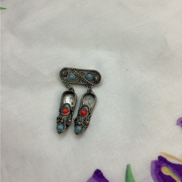 Bedouin Shoes Pin Yemeni Tribal Vintage - Picture 2 of 5